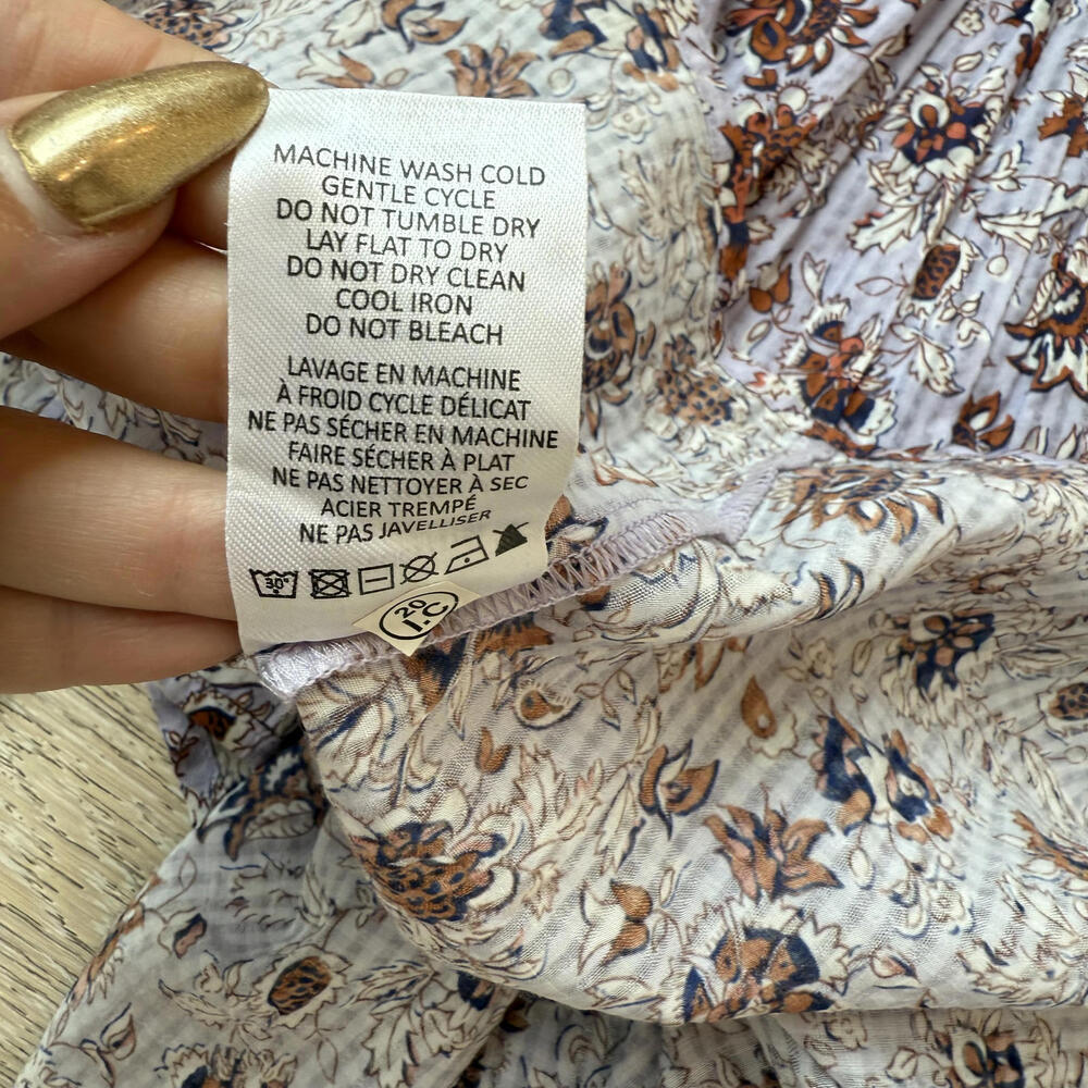 Veronica Beard Windansea Floral Print Maxi Dress Lavendar Bow Straps - Picture 7 of 7